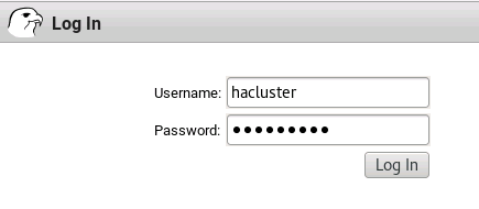 Screenshot of hacluster.